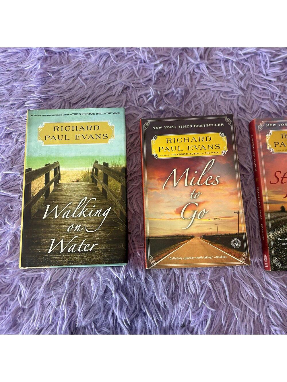 Richard Paul Evans 3 Book Lot Walking on Water Miles to Go The Road to Grace